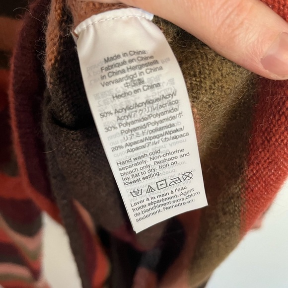 MADEWELL ALPACA PULLOVER SWEATER. Boxy cut. Small. Striped pink purple Chelsea - Picture 4 of 7